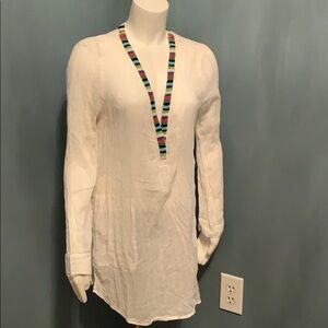 Soft x Joie white beaded swim coverup size small